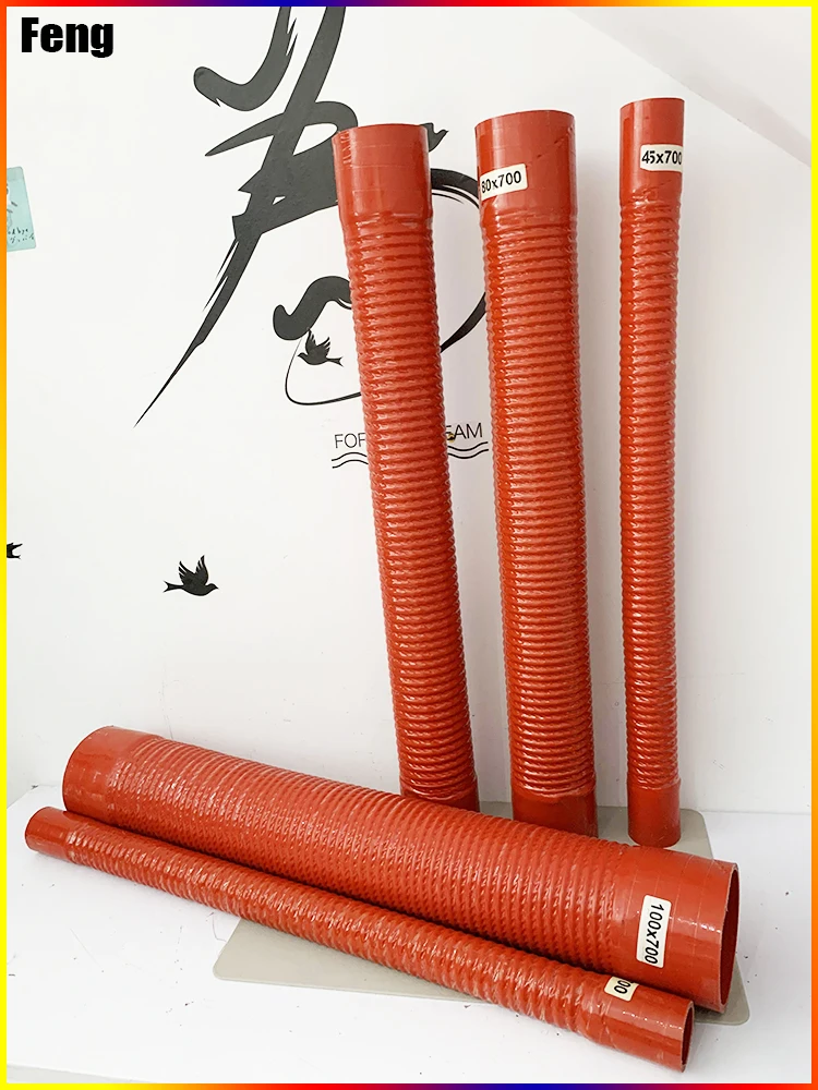 Red Length 700mm Silicone Flexible Hose and 2Clamps ID30-1000mm  Air Intake Pipe Radiator Tube High Pressure Temperature R