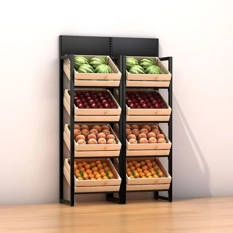 Display stand Solid wood fruit and vegetable rack, water and fruit rack
