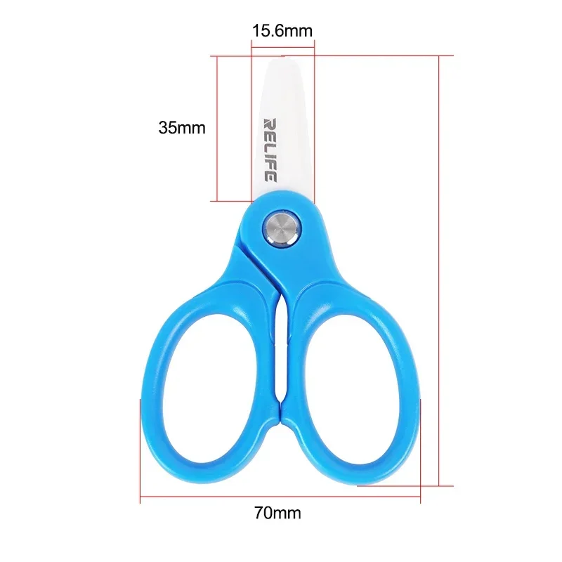 Relife RL-102A Mini Insulated Ceramic Scissors Non-conductive Sharp Cutting Battery Cable Mobile Phone Repair Tool