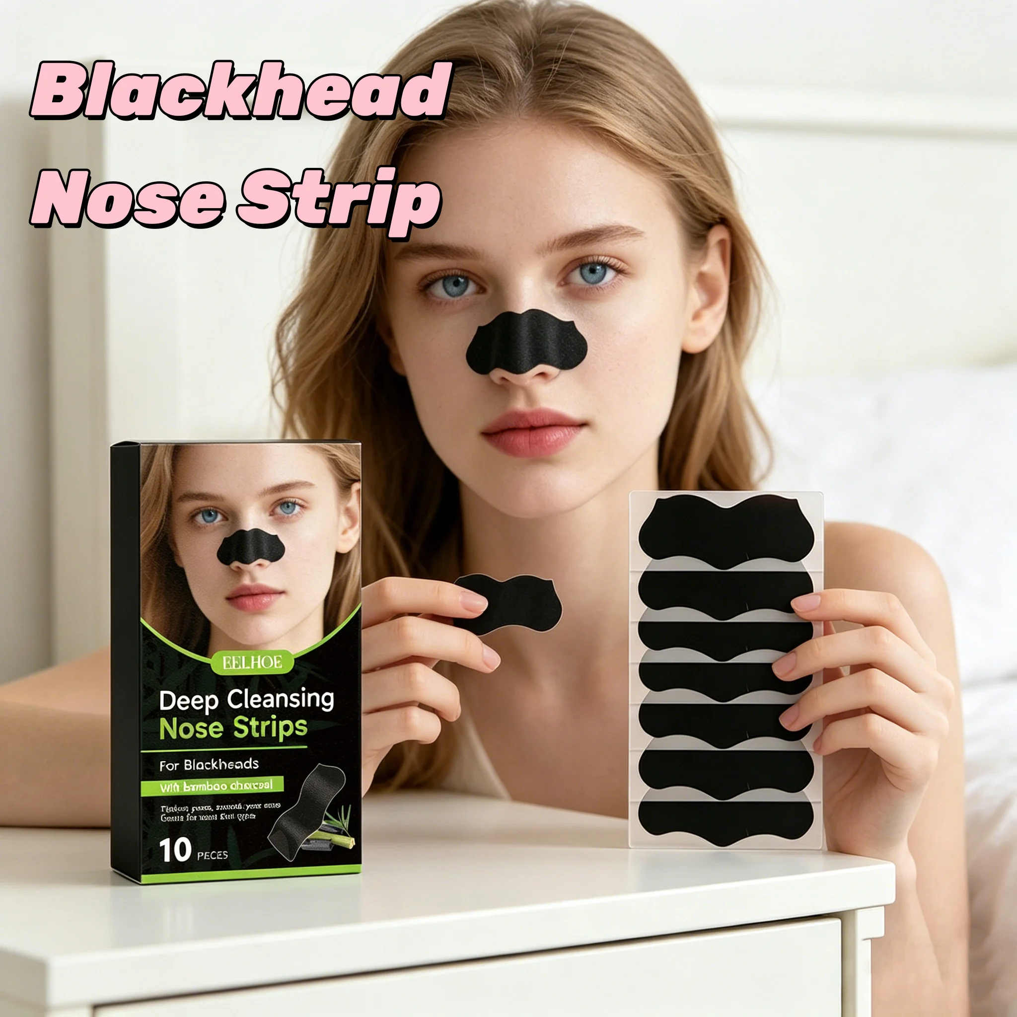 EELHOE Blackhead Nose Strip Oil Control Remove Dirt Deep Cleaning Shrink Pores Improve Roughness Remove Grease Nose Care Patch
