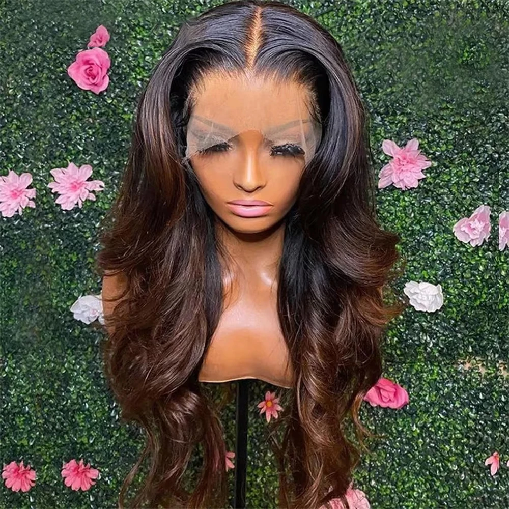 

13x6 HD Chocolate Brown Body Wave Lace Front Wig Transparent 13x4 Lace Frontal Wig Human Hair Pre Plucked Colored Human Hair Wig