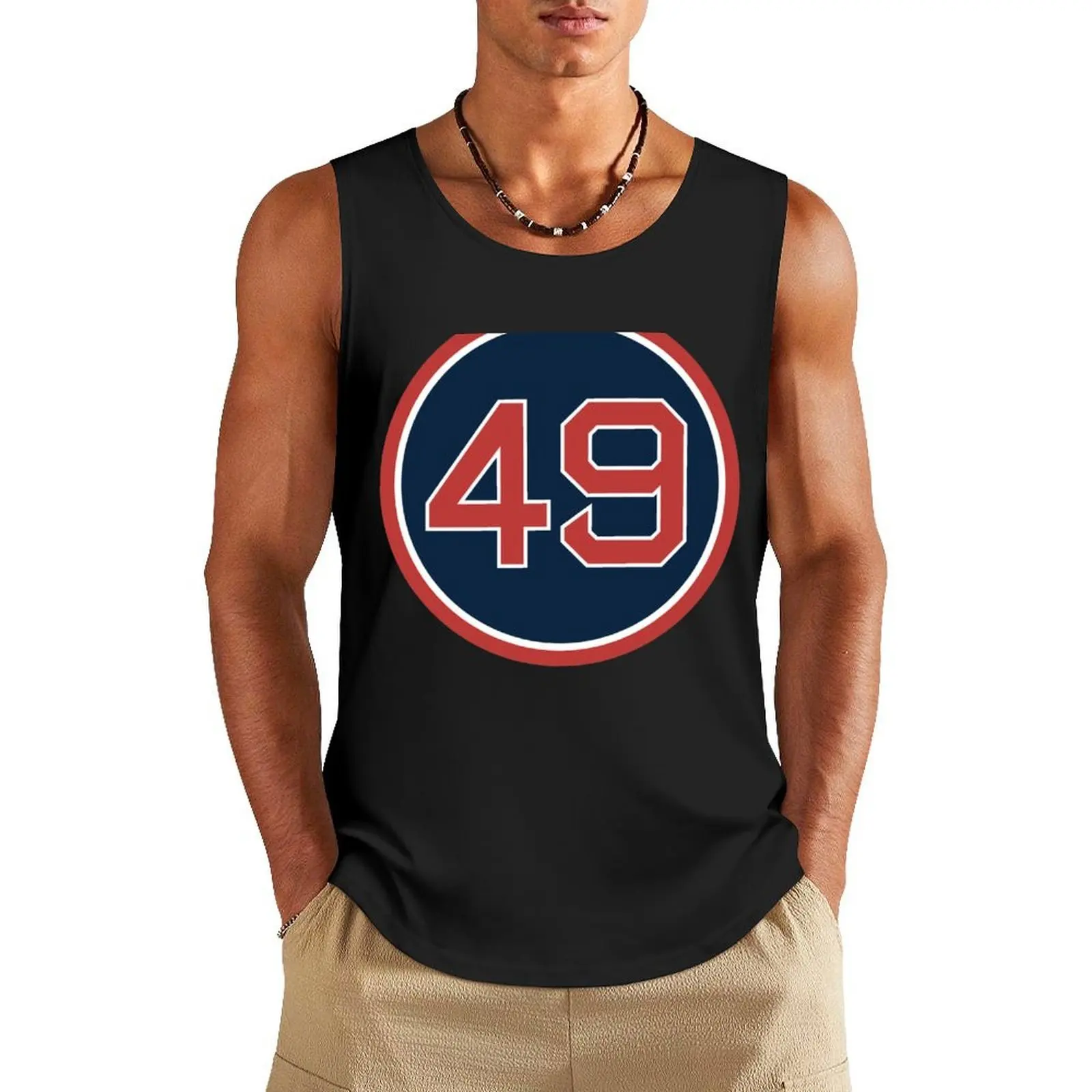 

Tim Wakefield #49 Jersey Number Tank Top men clothings Men's summer clothes 2025 Men's sleeveless Short sleeve