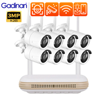 Gadinan 8CH 3MP WiFi IP Camera Mini NVR Kit Security System Audio H.265+ Face Detection Wireless Video Surveillance CCTV Camera