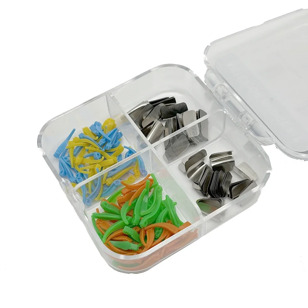 200Pcs Dental Anterior Matrix System with Matrix Bands and Interdental Wedges for Restorative Dentistry