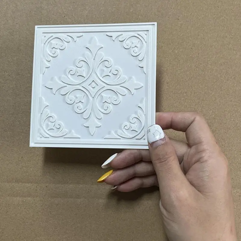 

Miniature Wall Panel Small Embossed Ceiling Tile Decorative Miniature Panel for Model Building Easy Installation A2UB