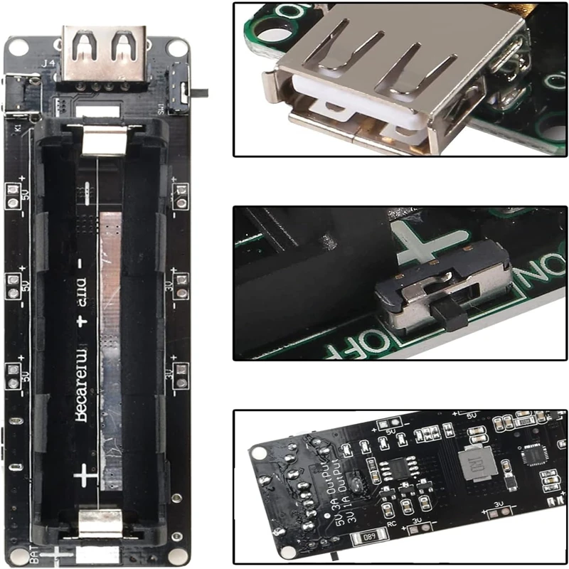 Two Voltage 18650 Lithium Battery Shield V8 Mobile Power Expansion Board Module 5V/3A 3V/1A Micro USB For Arduino ESP32 ESP8266