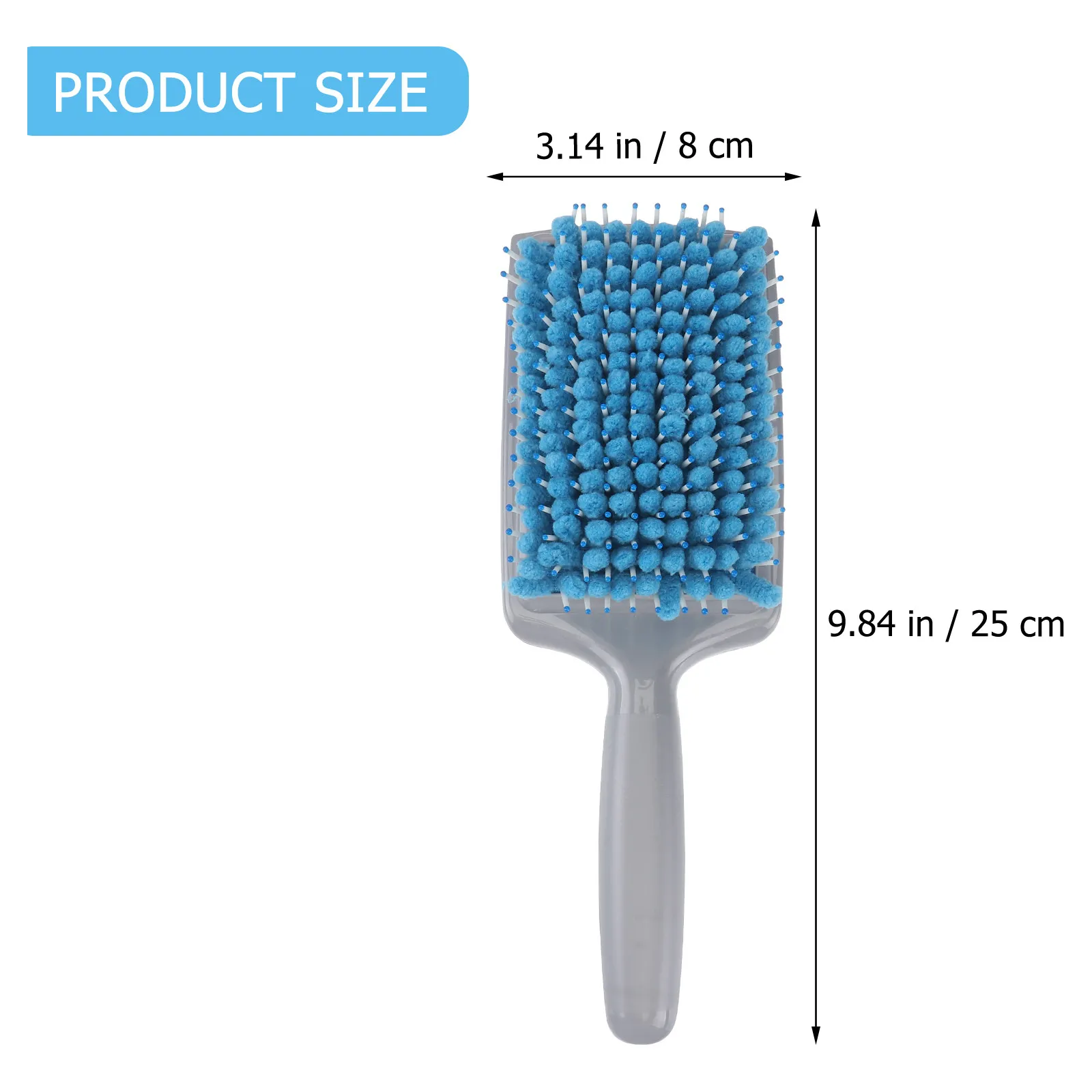 Hair Drying Paddle Brush with Absorbent Fabric Bristles Plus Plastic Bristles for Short Medium Hair Ergonomic Grip Smooth Silky