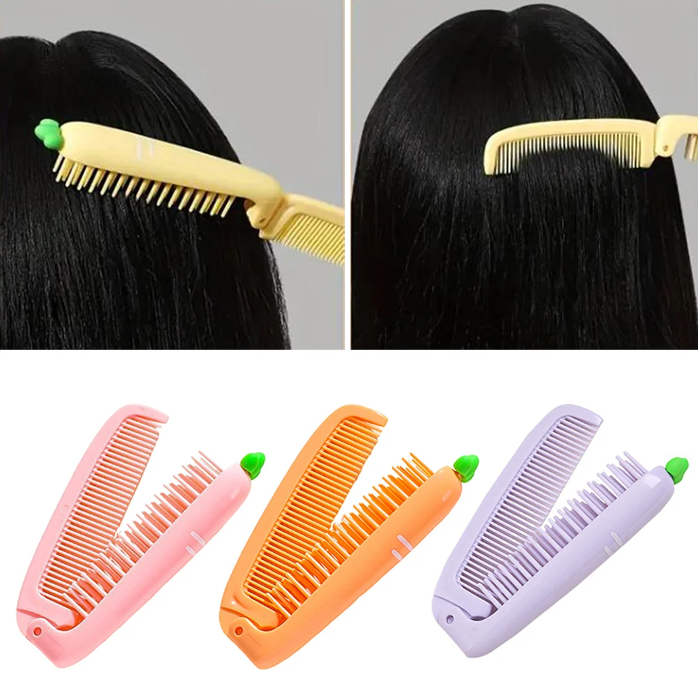 New Portable Folding Comb Hair Brush For Women Anti-static Combs Travel Hair Brush Wheat Straw Folding Hairdressing Styling Tool