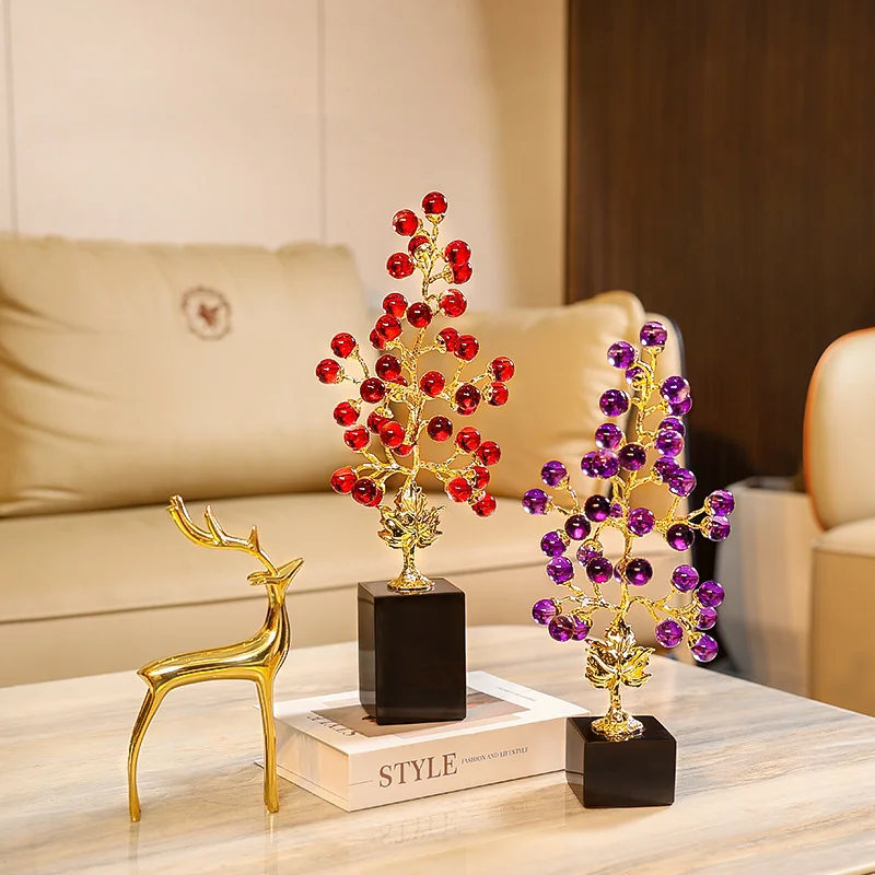 Home Decor Nordic Style Resin Metal Crafts Light Luxury Advanced Tree Decoration Creative Office Desktop Alloy Decorative Gifts