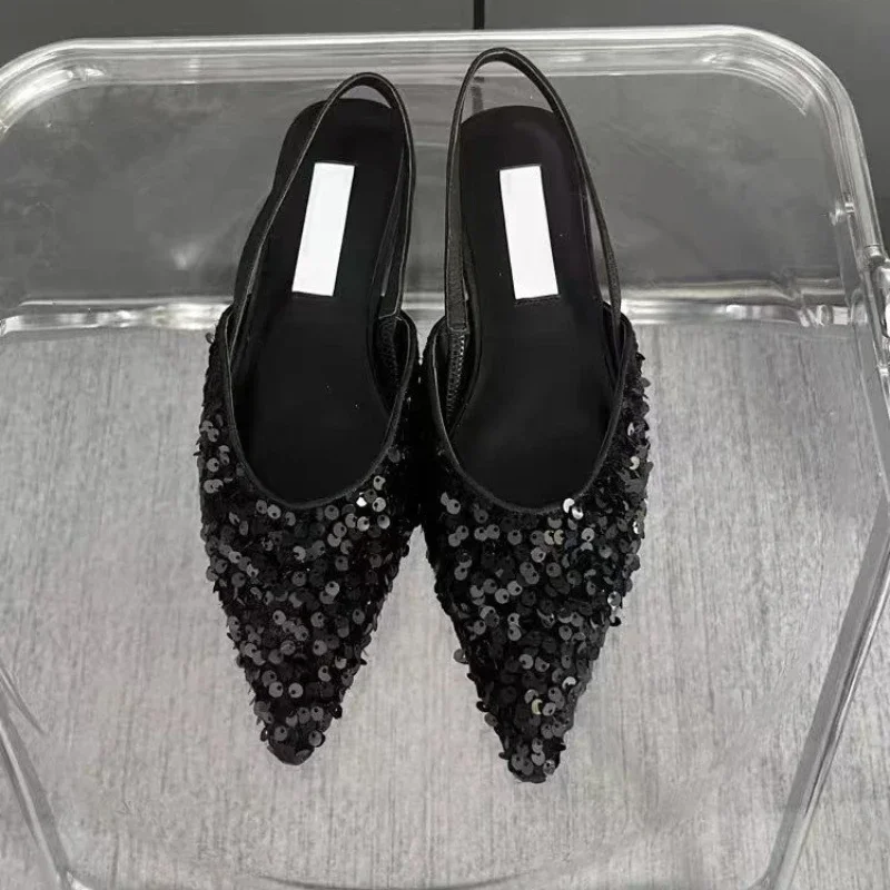 Sequin Shoes New Spring Autumn Women Flat Shoes Bling Soft Bottom Comfortable Single Shoes Cloth Female Casual 35-40