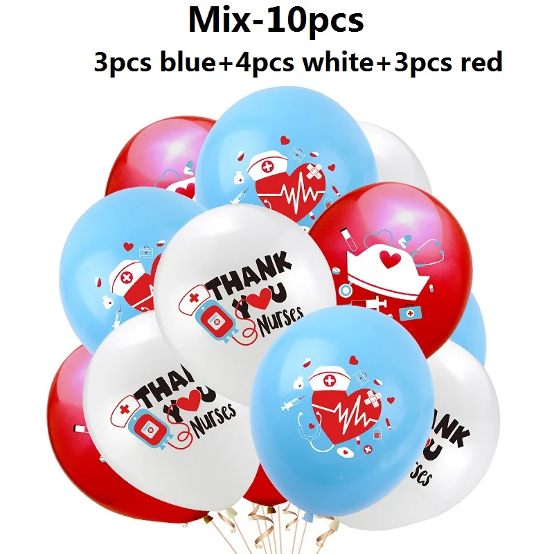 10pcs Doctor Nurse Day Theme Party Decoration Hospital Staff Party Decoration Nurse Balloon