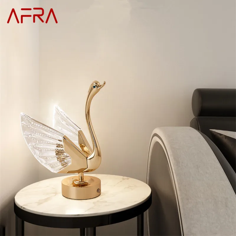 

AFRA Modern LED Swan Rechargeable Table Lamp Creative Design Desk Light Decor For Home Living Room