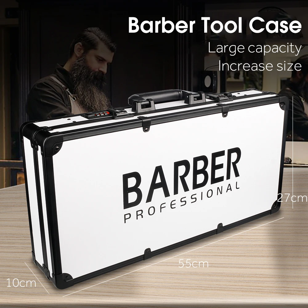 Portable Aluminum Barber Case Tool Box Hair Stylist Travel Case Scissors Combs Tools Box With Lock Organizer Barber Suitcase