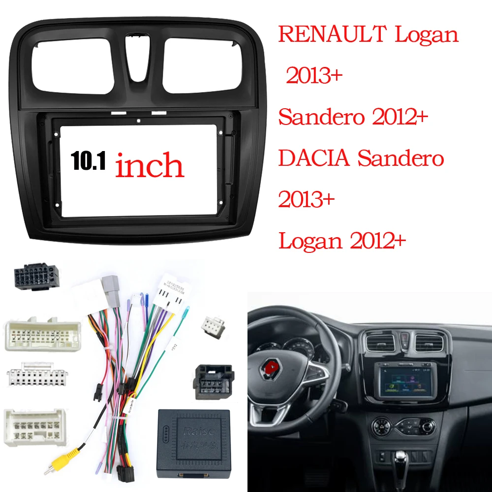 BYNCG 2 Din 9 inch Audio Stereo Panel Mounting Frame Autoradio Fascia for Renault Logan 2 2012 - 2019 Sandero 2 2014 - 2019