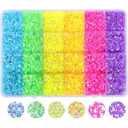 21500pcs Resin Flat Back Rhinestones- Assorted Size Colorful AB Color Round Flat Back Resin For Nail Art DIY Decoration