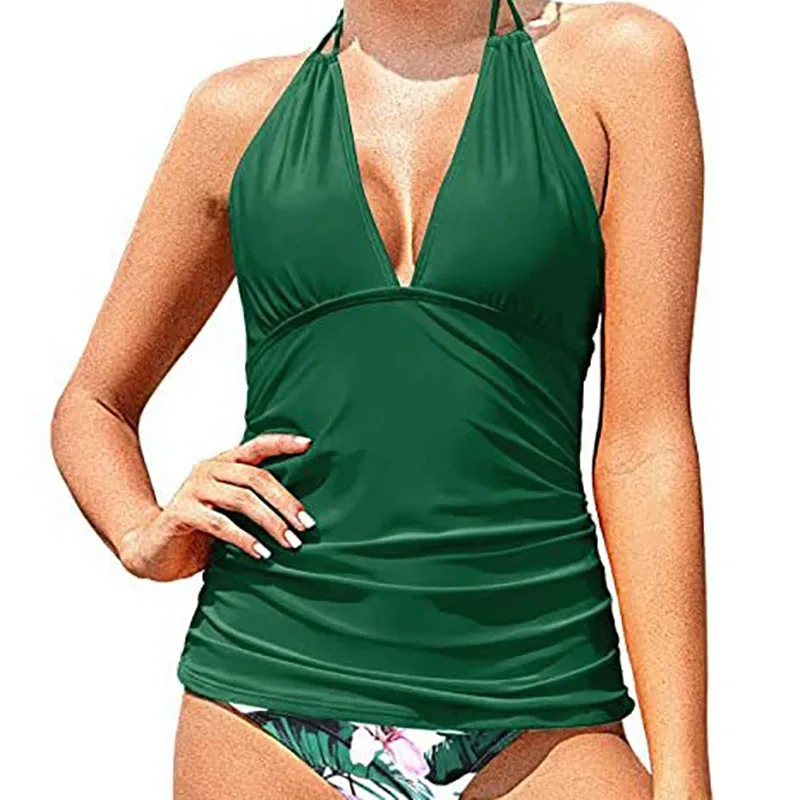 

women's neck hanging split swimsuits V-neck split swimsuits bikini swimsuits two-piece abdominal swimsuits bikini set beachwear