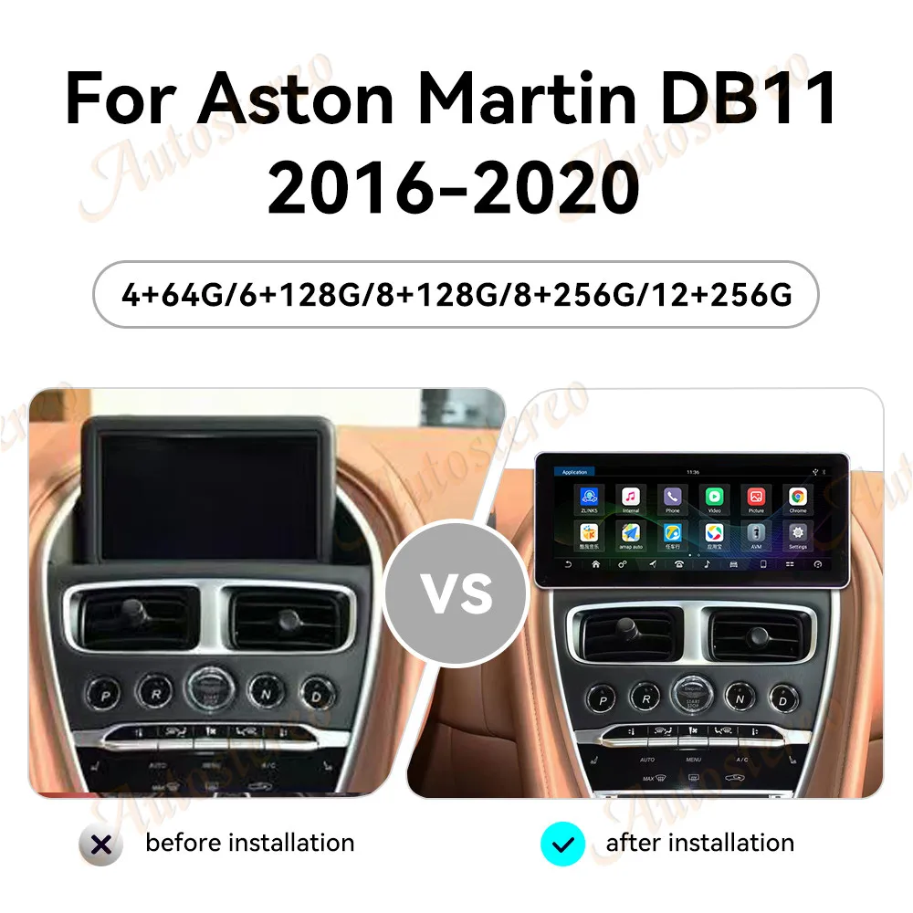 12.3 Inch Android Carplay For Aston Martin DB11 2016-2020 NTG5.0 Car GPS Navigation Multimedia Player Head Unit Car Radio Media