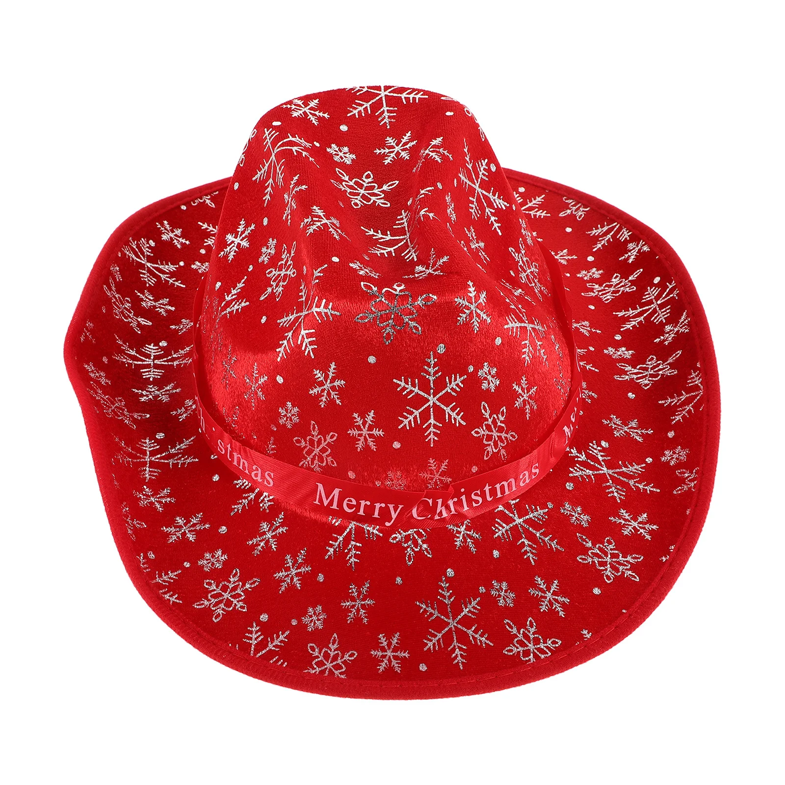 

Red Cowgirl Hat Christmas Santa Style Party Decoration Unisex Holiday Accessory Festive Winter Costume Prop for Family Gathering