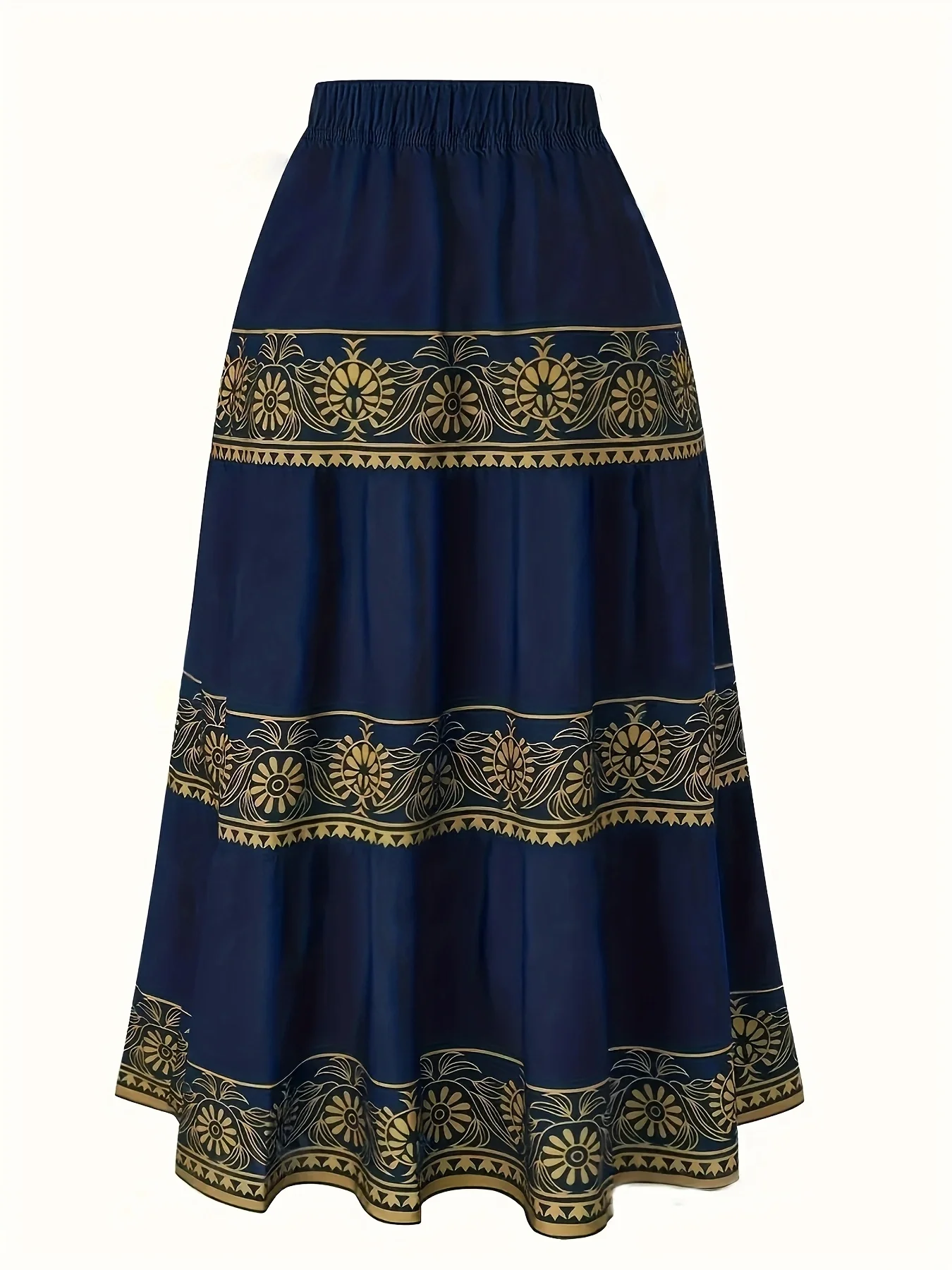 

Plus-size women's fashion suitable for travel and recreation with geometric print skirt