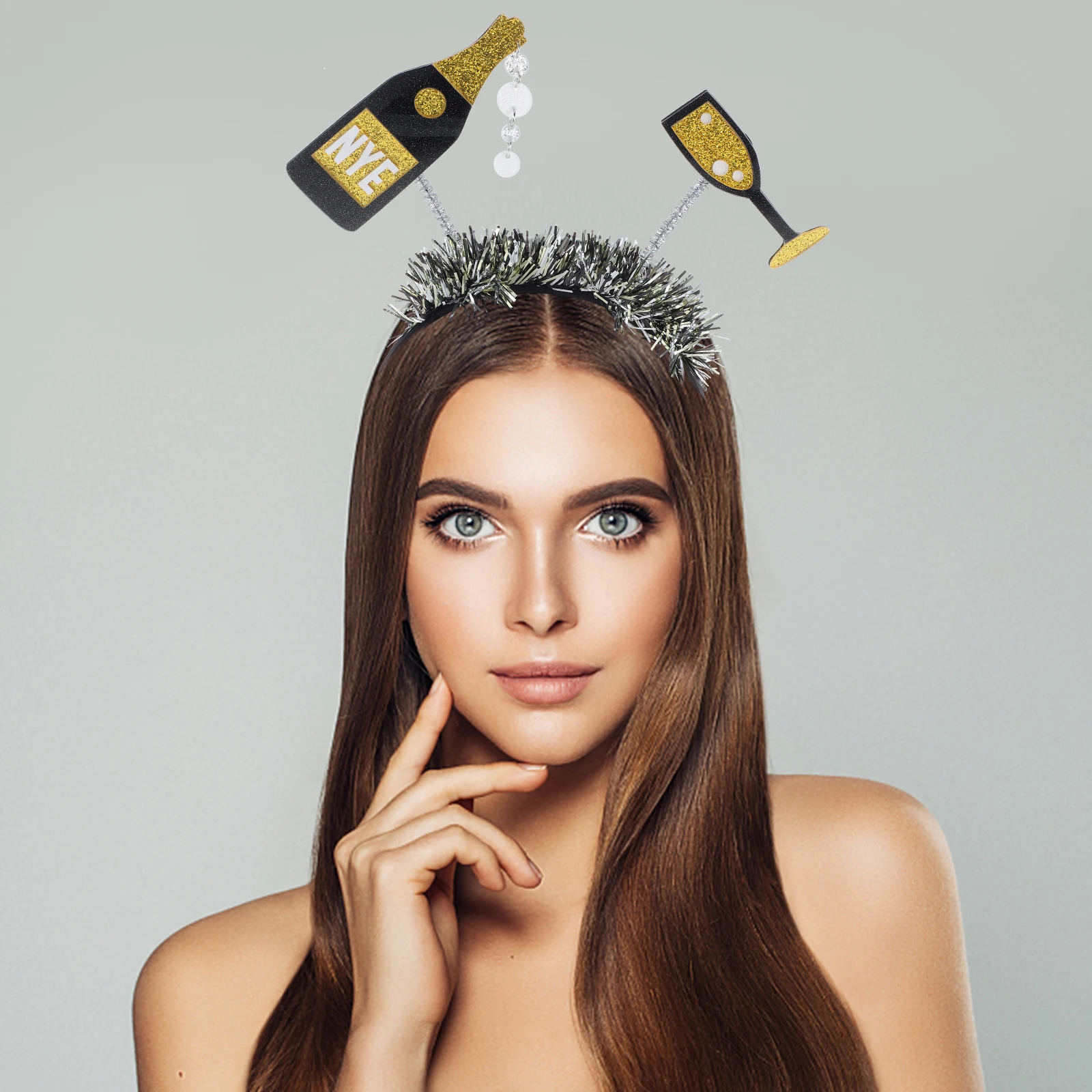 

Wine Bottle Headb Holiday Party Supplies Durable Material Easy Wear Christmas Eve Hair New Year Accessories Happy New Year