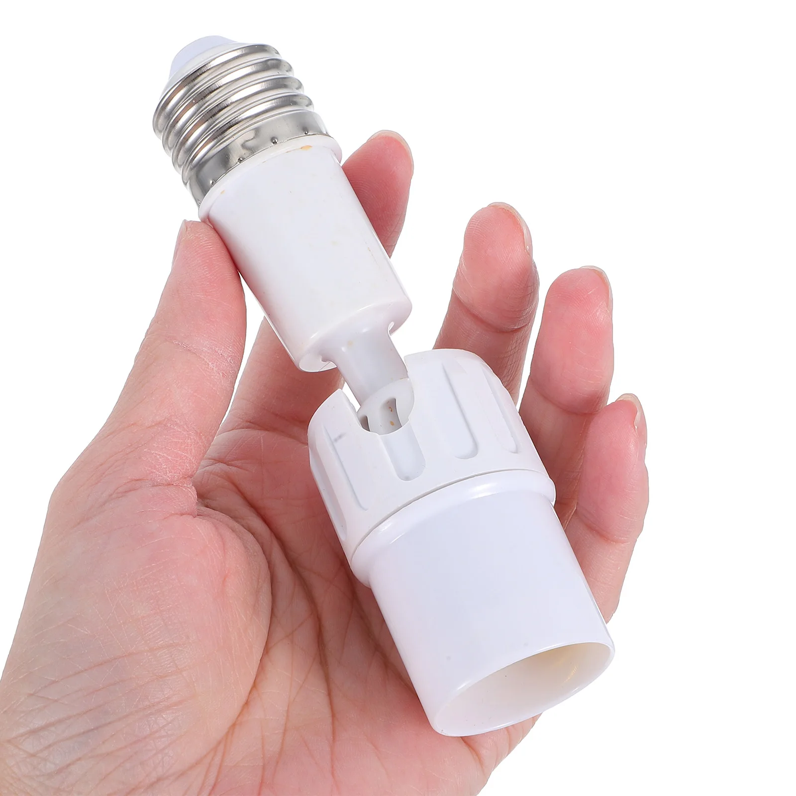 

4 Pcs E27 Lamp Socket Extender Light Bulb Adapter White ABS Rotatable 330 Degree LED Compatible Lighting Accessories