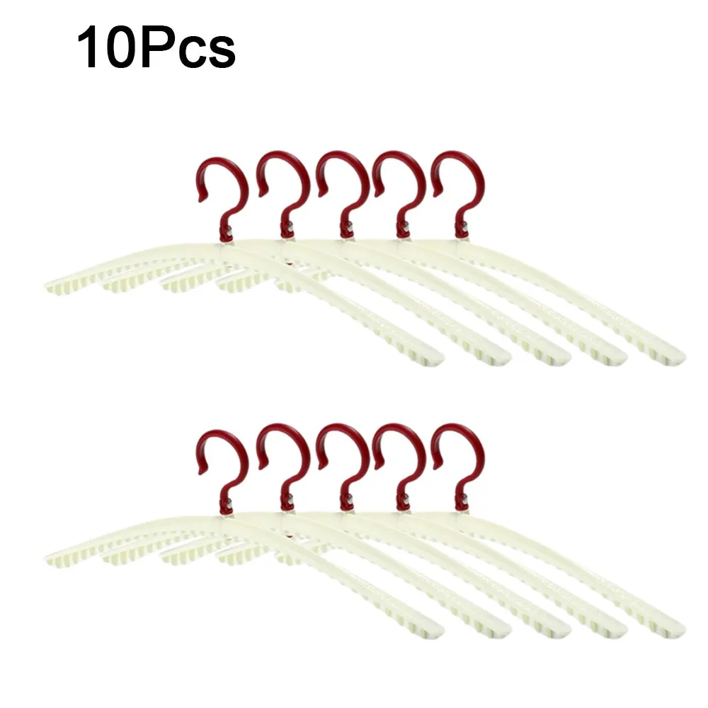 

10Pcs Dopamine Folding Clothes Hangers Rotatable Anti-Slip Clothes Drying Rack Plastic Space Saving Clothes Holders Wardrobe