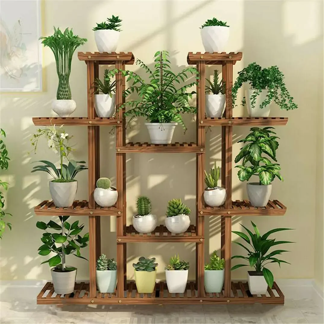 

#For Multi-Tier Plant Stand, 46in Height Wood Flower Rack Holder 16 Potted Display Storage Shelves Indoor Outdoor for Patio Gard