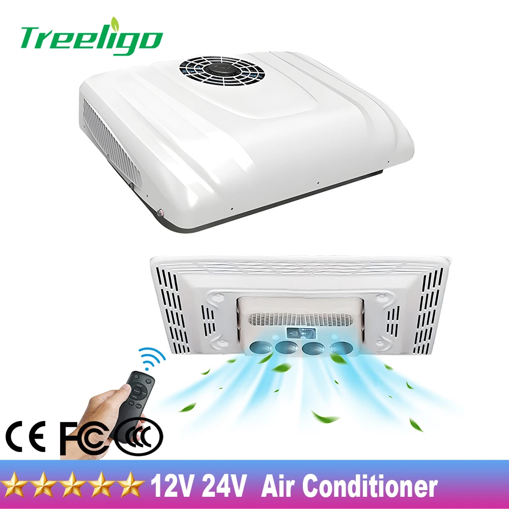 

Treelig 10500BTU 12V Electric Car RV Air Conditioner Conditioning 24V for Trunk Bus Camper Excavators Harvesters Motorhome