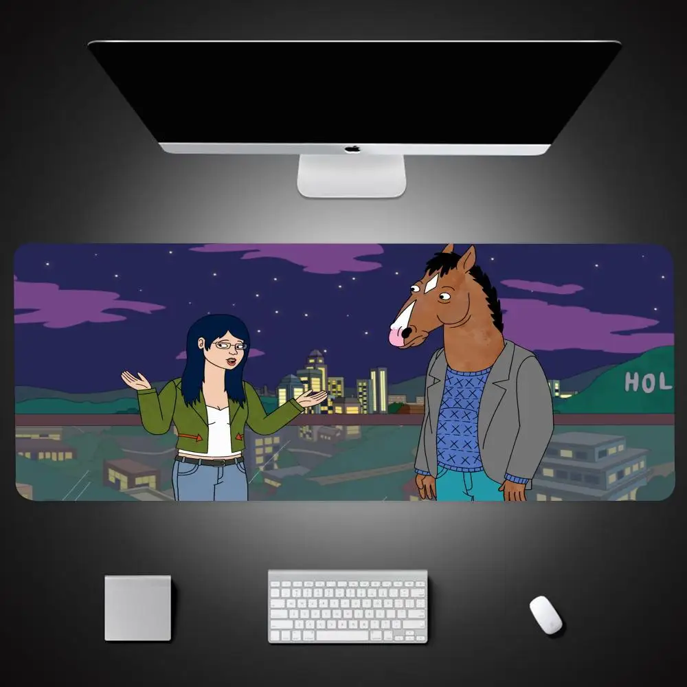 Cool B-BoJack Cartoon Horseman Mouse Pad Gaming Mousepad Speed Desk Mat Laptop Gaming Mats For Office Carpet Desk Accessories