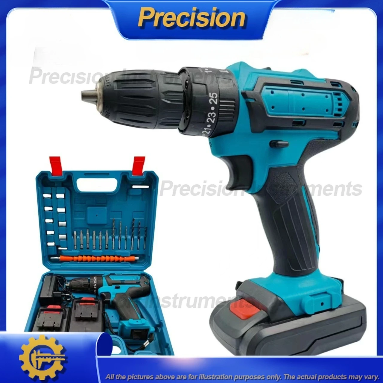 2026 Cordless Hammer Drill 21V Lithium Battery Electric Screwdriver Multi Function Power Tool for Home and Industrial Use