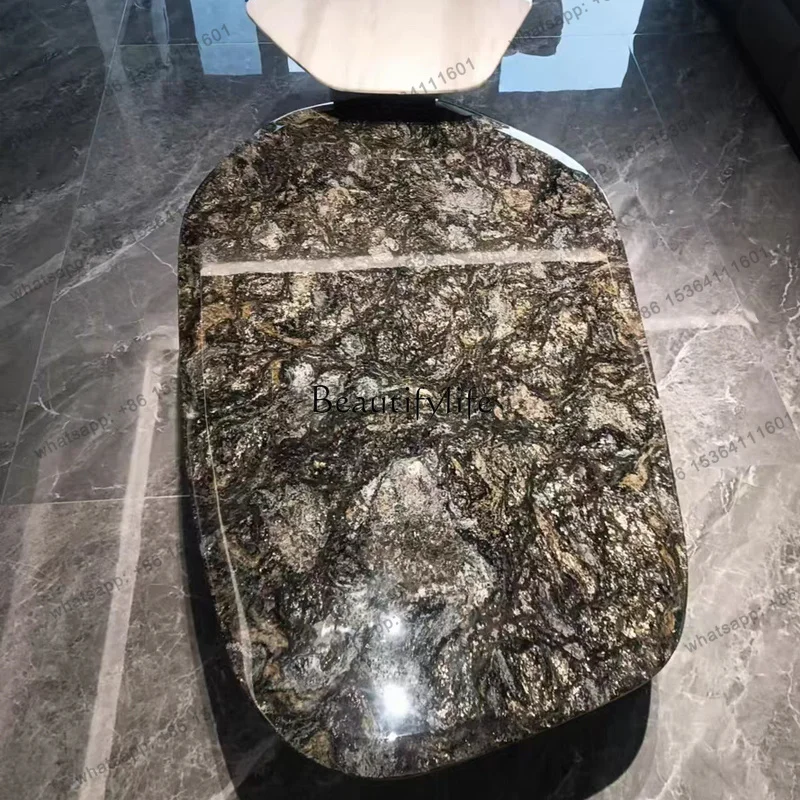 Factory Direct.Light luxury natural platinum diamond special-shaped coffee table living room household marble small tea table