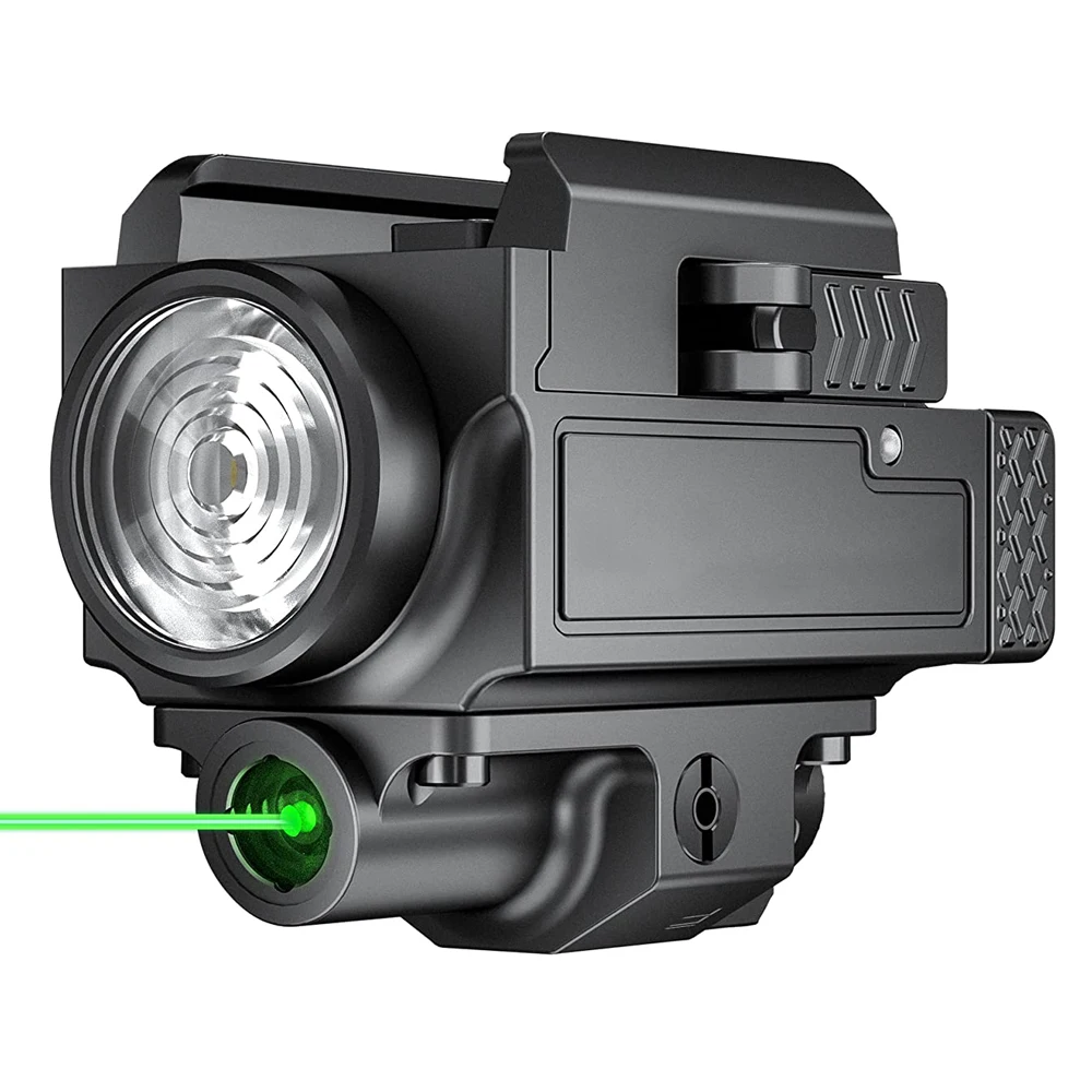 

OEM Brand Printed USB 1000Lm Rechargeable Green Flashlights Combo Flashlight Tactical with Laser Torches
