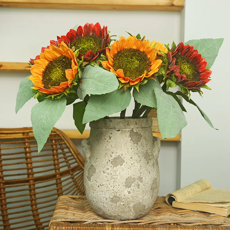

Artificial Sunflower Faux Flower Silk Flower Short Stem Table Decor Home Decoration Wedding Ornament Flowers Decor Accessory