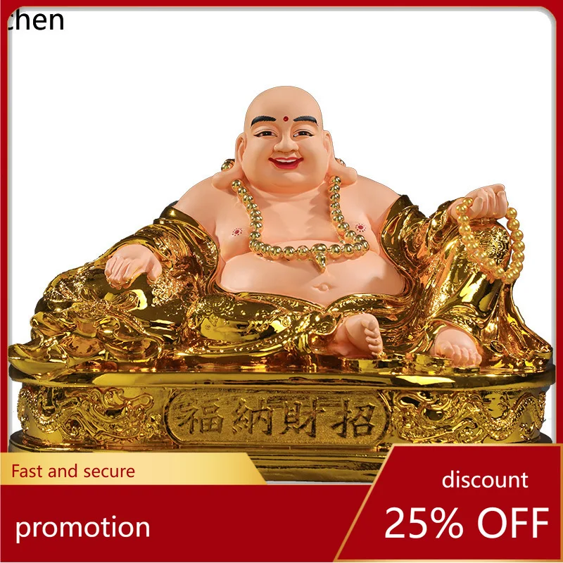 CZ1  Laughing Buddha Statue for Home Worship Decoration