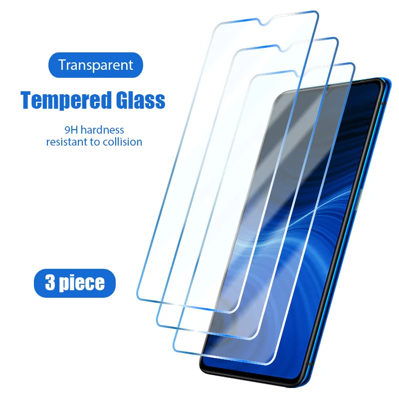 

Tempered Glass 9H Hard Screen Protector on Realme C15 C12 C11 C3 C3i C2 C1 1/2/3pcs Phone Protective Glass for Realme C17 C2 C1