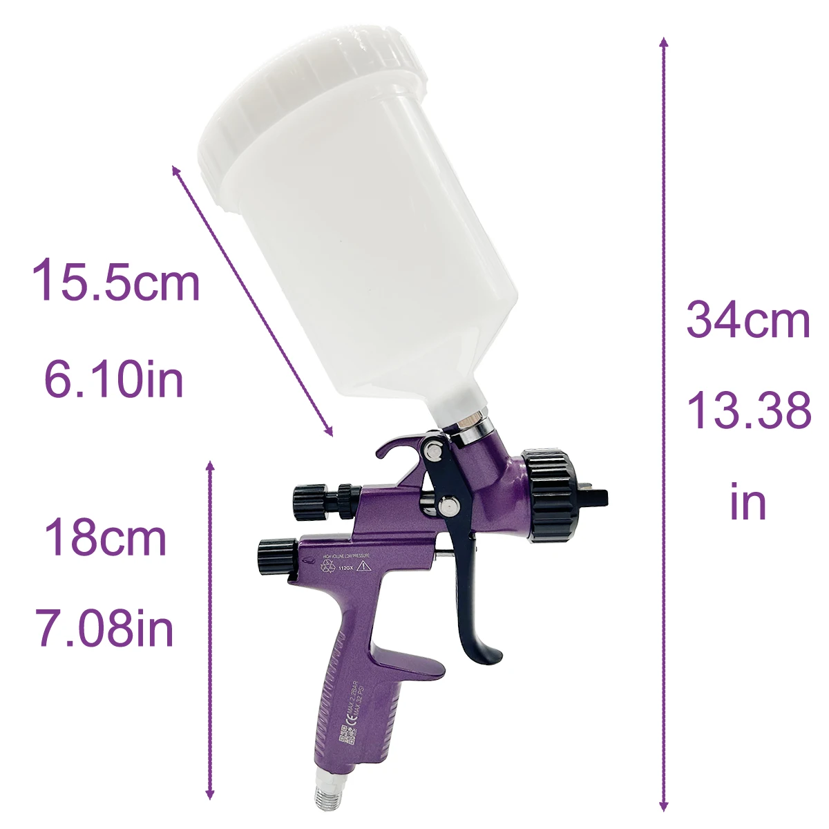 Air Spray Gun with 1.3 Or 1.4mm Nozzle 600cc Plastic Cup Paint Spray Gun for Car Body Repair Professional Spray Painting Tool