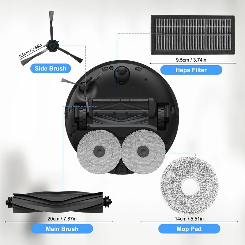 Cepillo lateral principal para Dreame X30 Ultra / L10s Pro, almohadillas para mopa con filtro HEPA, bolsas de polvo, piezas de repuesto