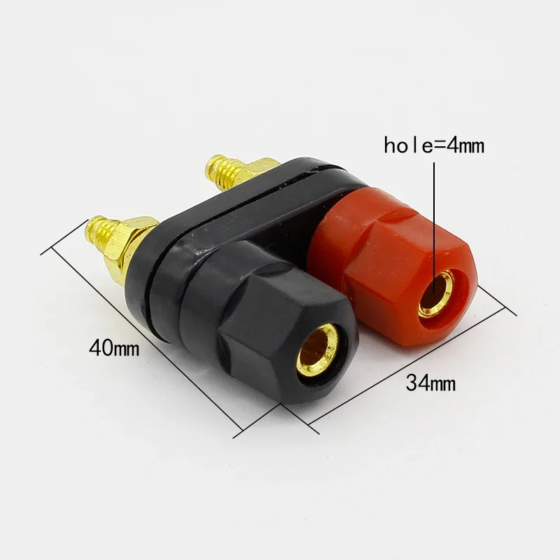 Qualidade Banana Plugs Terminais Casal, Conector Vermelho e Preto, Terminal Amplificador, Binding Post, Speaker Plug Jack, Speaker