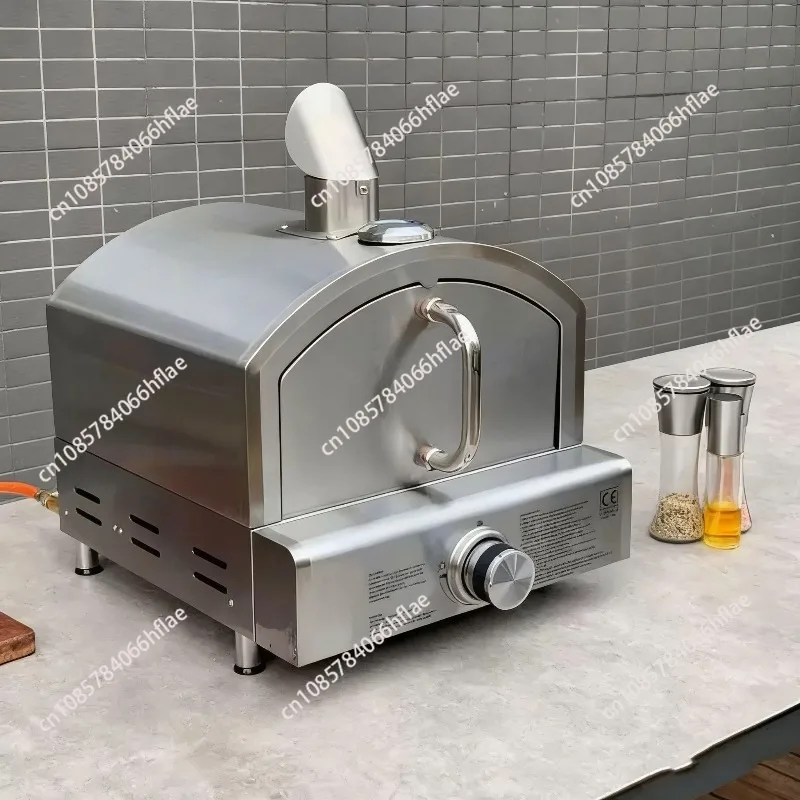 12 Inch Portable Gas Pizza Oven, Stainless Steel Indoor & Outdoor Smokeless BBQ Grill for Picnic Party