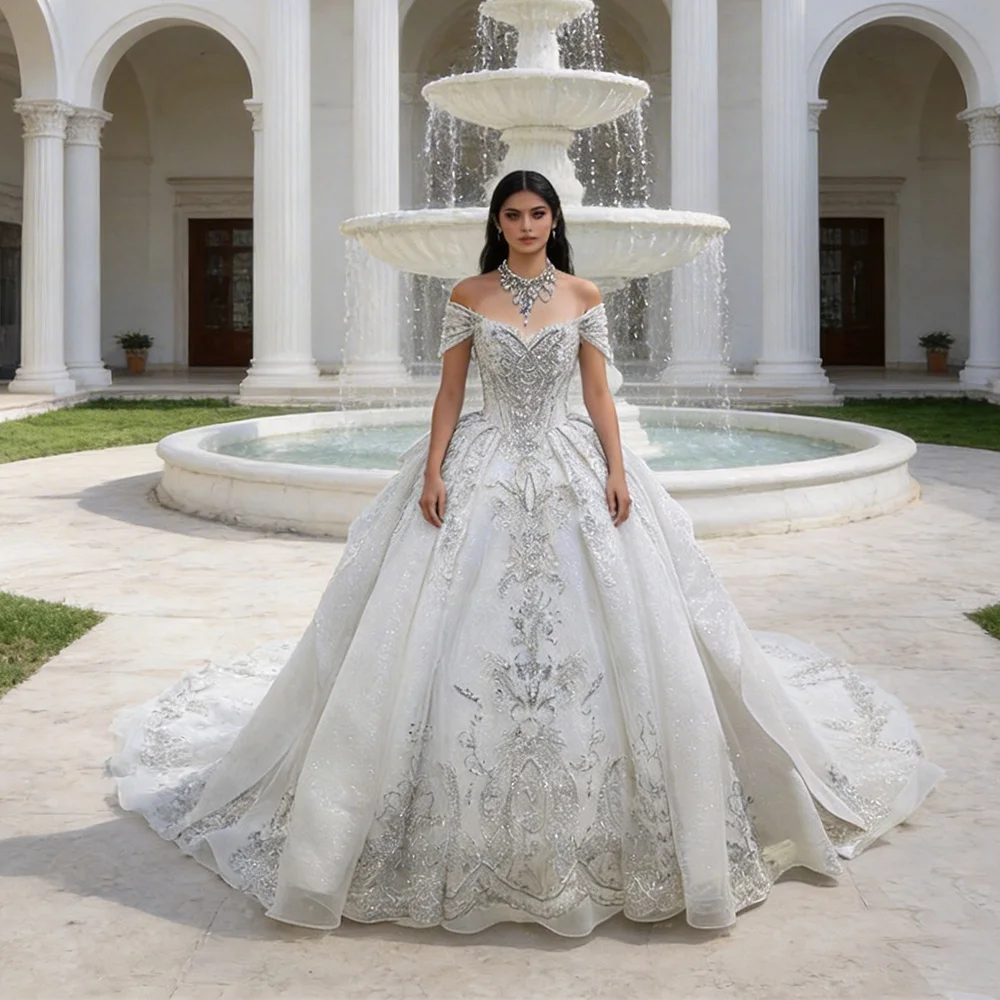 

Свадебные платья Tiptop Scoop для женщин: яркие пайетки, фатин, кружево, короткие рукава, длина в пол, для вечеринок (Vestidos De Novia)