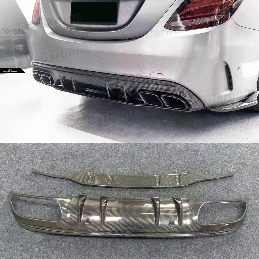 

Real Carbon Fiber Rear Diffuser Bumper Lip for Mercedes Benz C Class W205 C200 C43 C63 AMG Coupe 2 Door 4Door 2015 - 2020