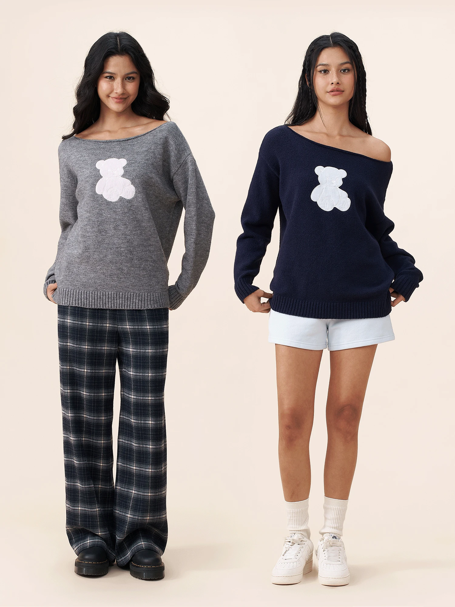 

Вязаный свитер Yescci с круглым вырезом и асимметричным плечом, свободного кроя, с длинными рукавами, для женщин, на зиму и весну