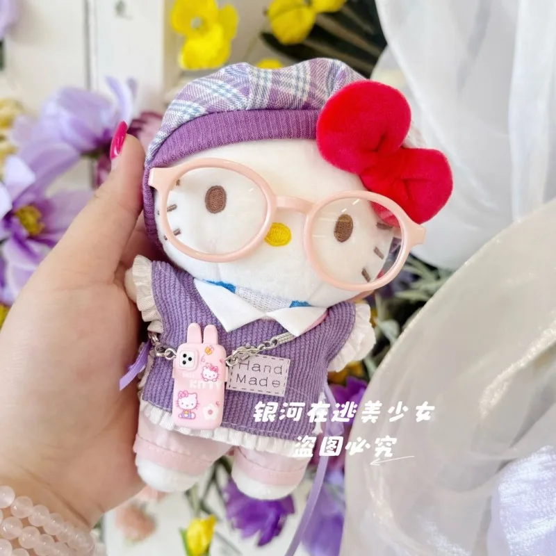 Uroczy breloczek z pluszową zabawką Hello Kitty Sanrio dla uczniów, śliczny, kreskówkowy, zawieszka do plecaka szkolnego, dekoracja, prezent dla dzieci.