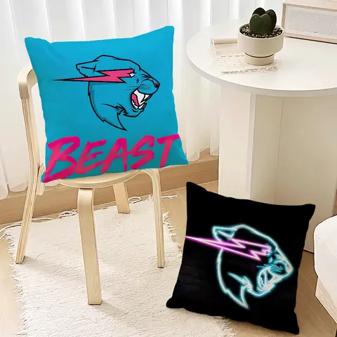 재미 있은 Mr-B-Cute B-Beasts 베개 케이스 거실 악센트 소파 뒤로 지원 광장 라운지 편안한 낮잠 동반자 