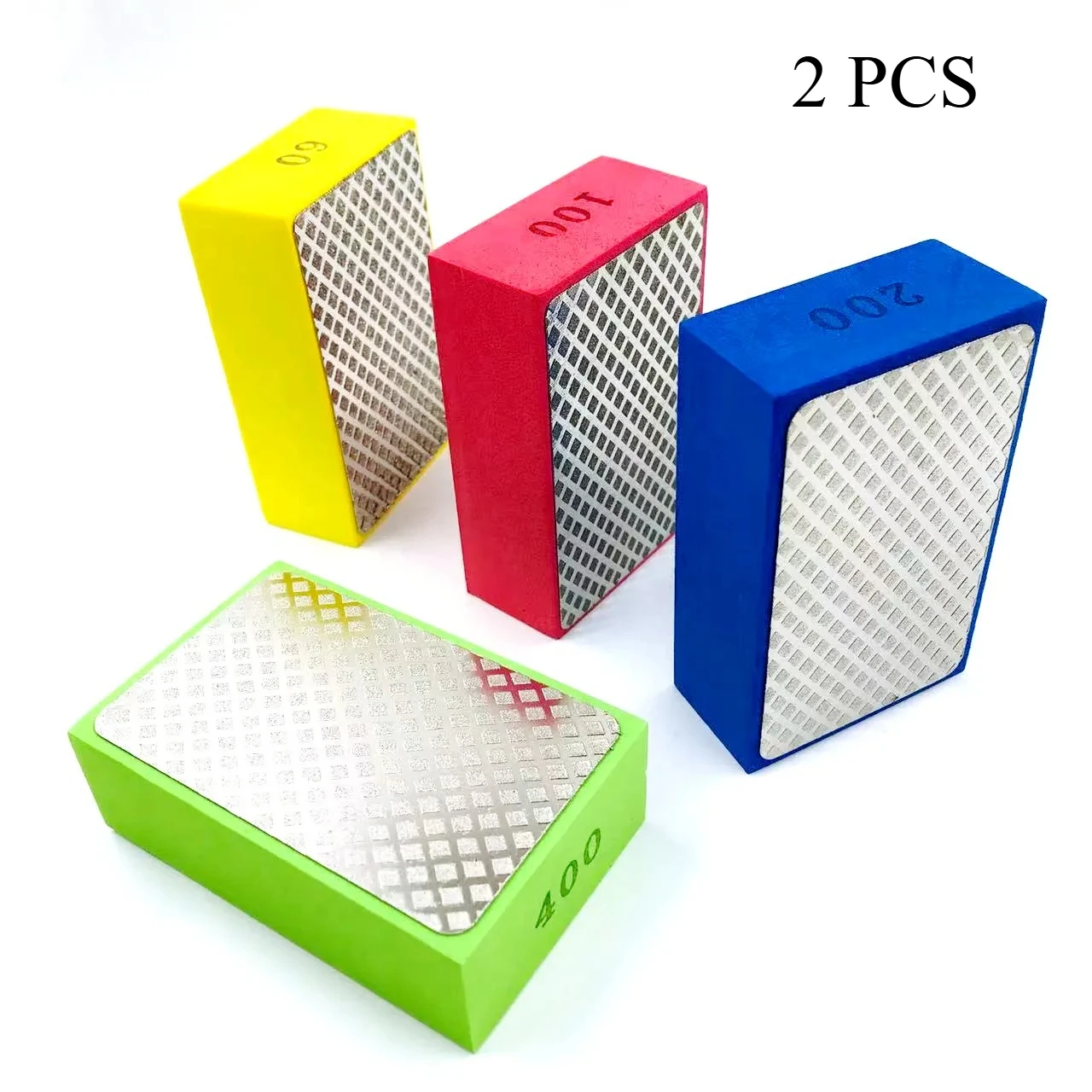 

2pcs Diamond Hand Polishing Pads 93mmx58mm Tile Glass Abrasive Grinding Block Pad Stone Marble Ceramic Abrasive Sanding Disc