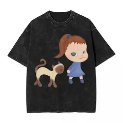 Uomo Donna T Shirt Yoshitomo Nara T-shirt lavate Harajuku Beach Tees Modello streetwear Abiti in cotone Regalo di compleanno