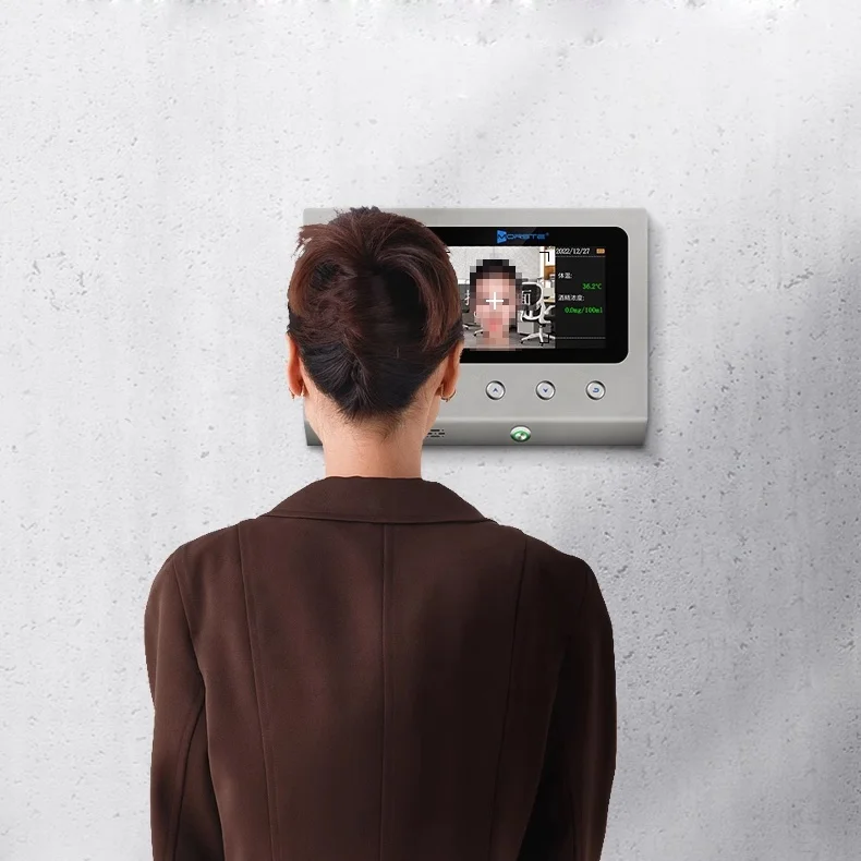 MT6100 Facial Recognition  Detector Pre Job Check-in With Wall Mounted  Tester Mining Integrated Machine