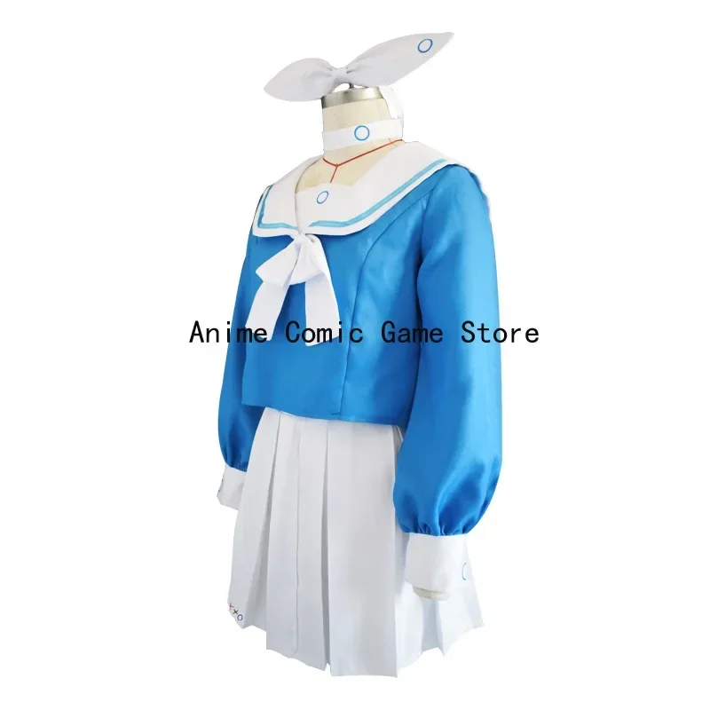 Anime Project MX Arona Cosplay Blue Archive Cosplay Kostüm Perücke Blau JK Schule Matrosenuniform Halloween Party für Frauen Mädchen