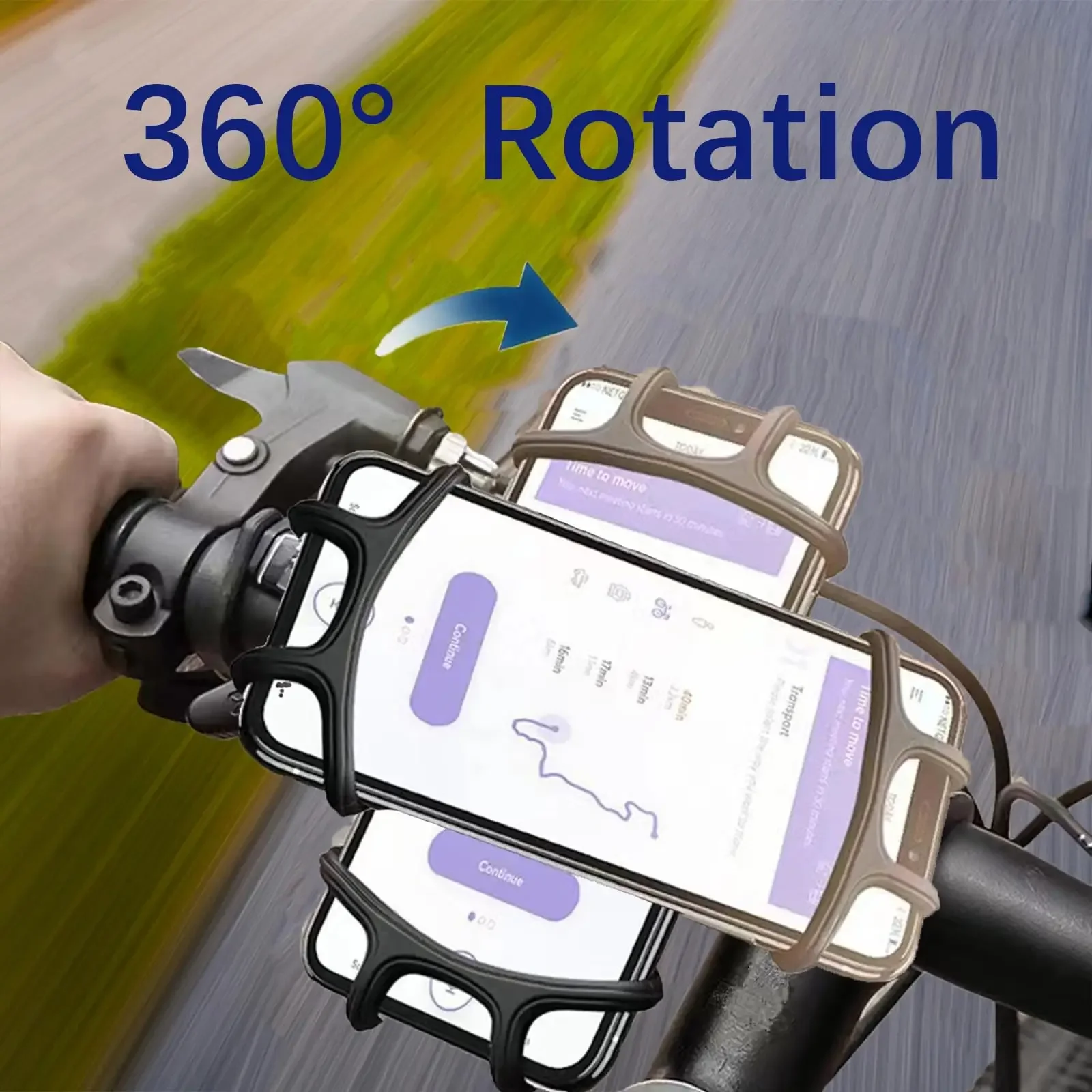 Silikonowy uchwyt rowerowy na telefon motocyklowy do iPhone 13 11 pro max 7 8 15 14 X 16 12 Stojak na telefon komórkowy rowerowy Klips GPS Szybki montaż