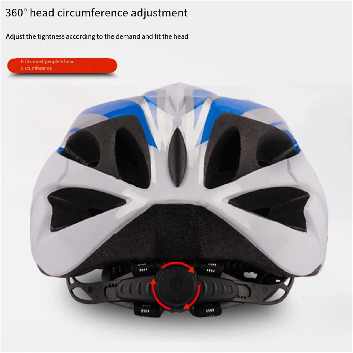 Adult Bike Helmet, Light Microshell, Men and Women, Fit Adjustment Suggested Fit 54-63cm for Cycling B